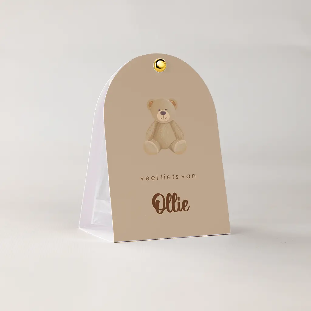 Doopsuiker snoepzakje met teddybeer