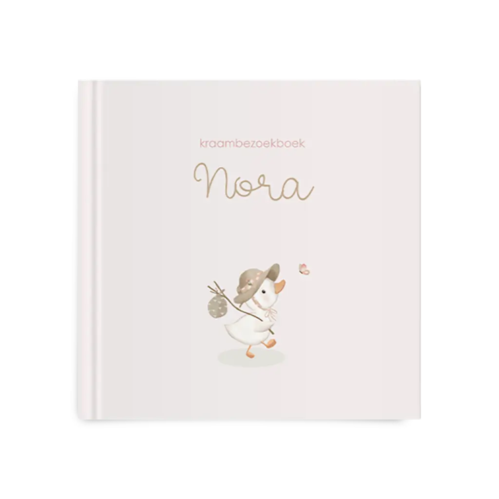 Kraambezoekboek met eendje en vlinder