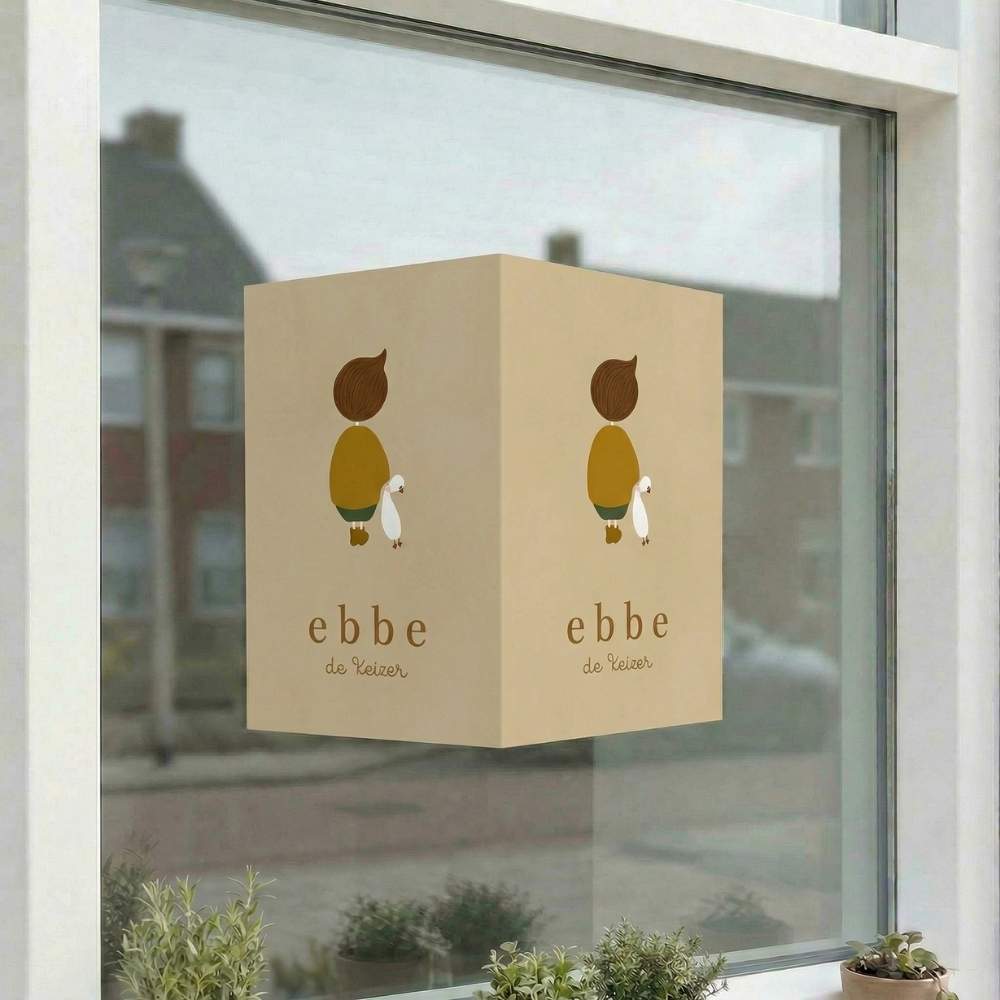 Geboortebord jongen knuffelgans