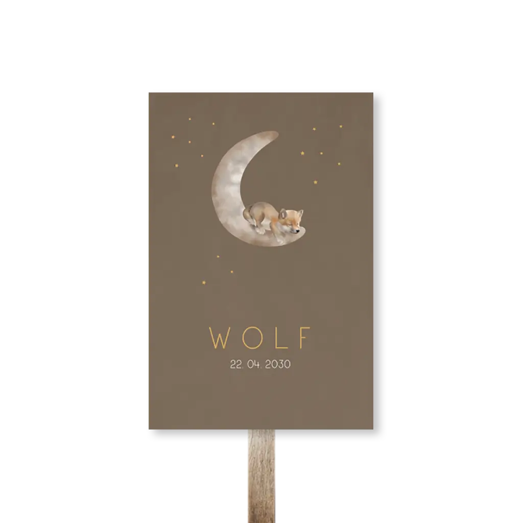 Tuinbord met wolf, maan en sterren