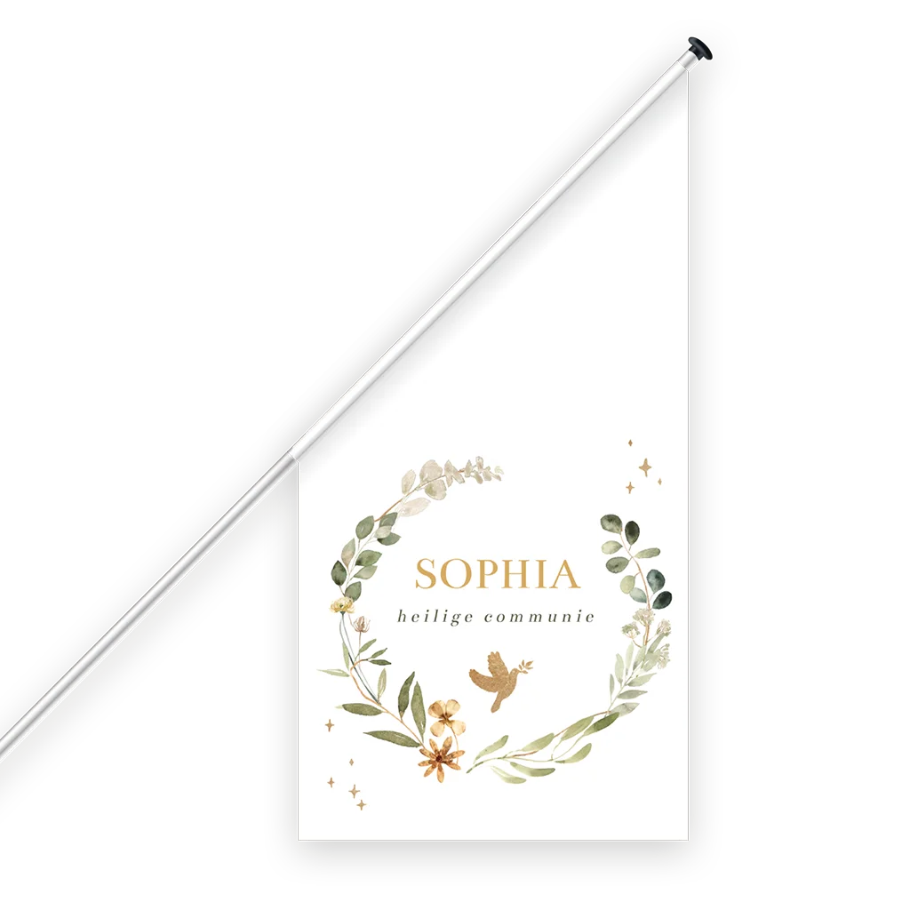 Vlag Communie met krans