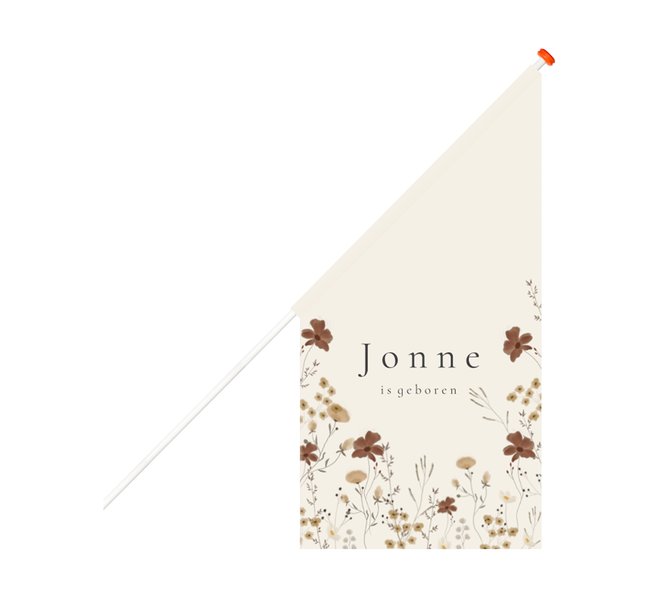 Geboortevlag klassiek met veldbloemen