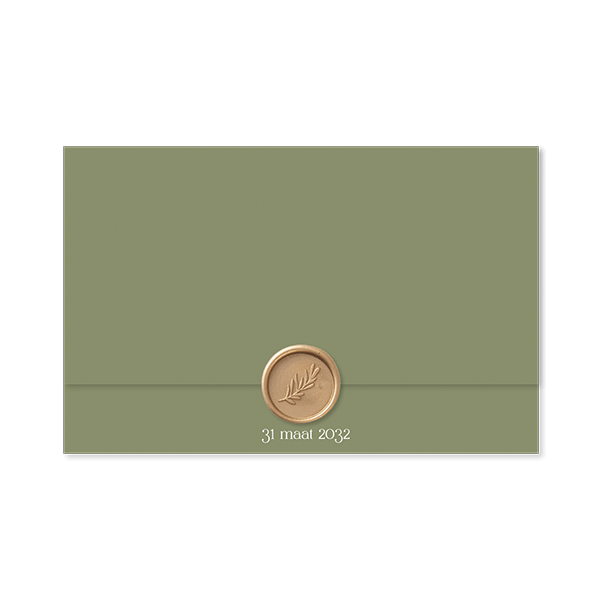 Drieluik trouwkaart liggend met veel bloemen