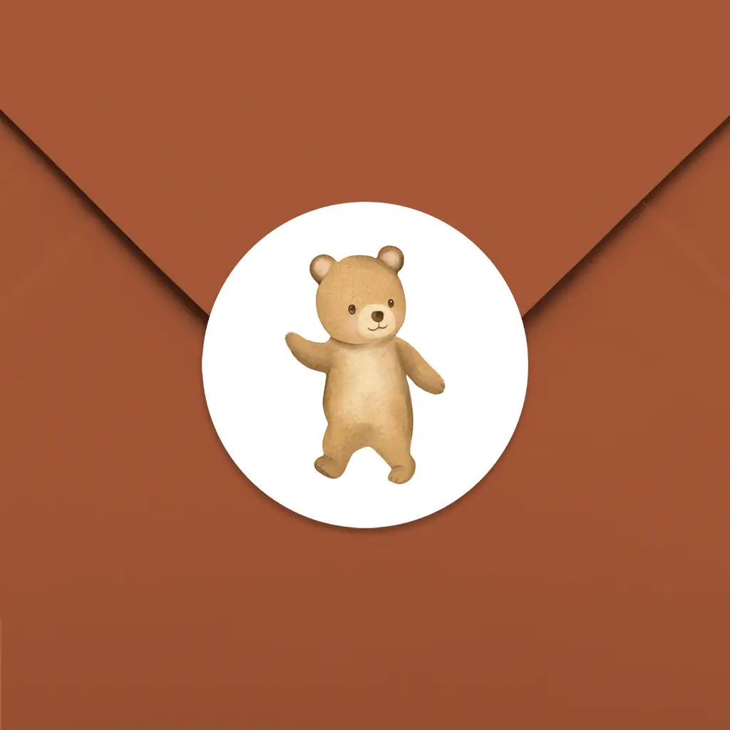 Sluitsticker met beertje - per 25 stuks