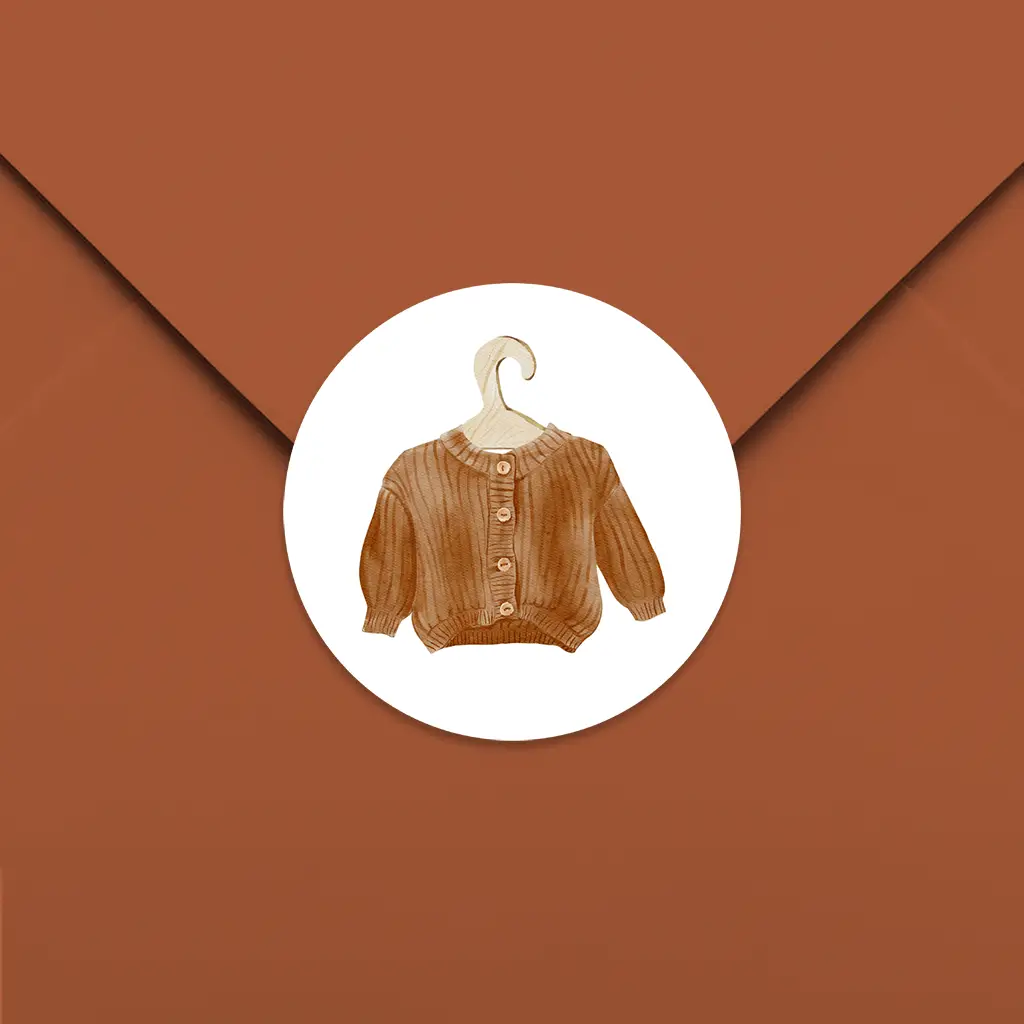 Sluitsticker met babykleertje - per 25 stuks