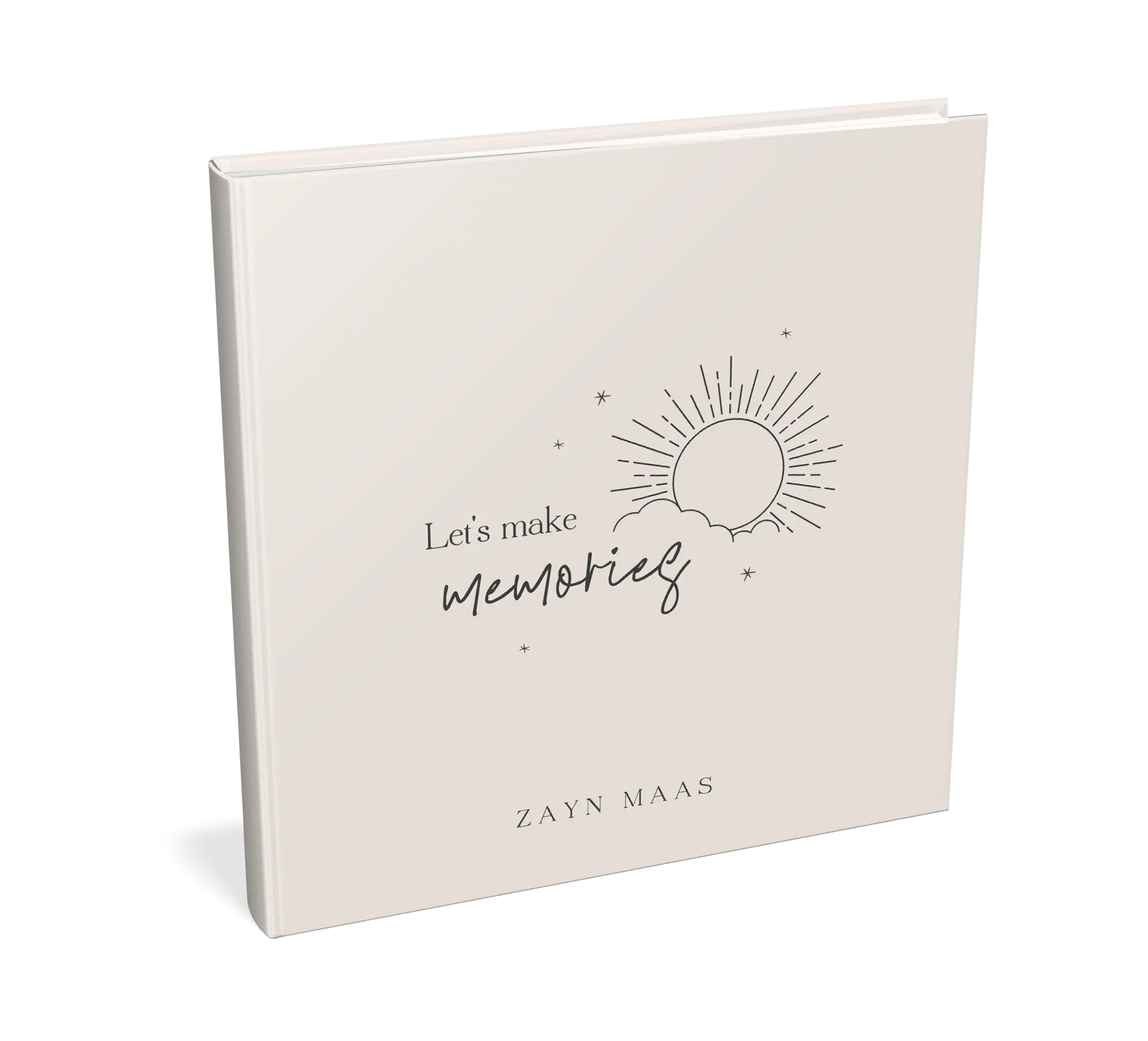 Kraambezoekboek beige met lijntekening zon - met invulpagina's