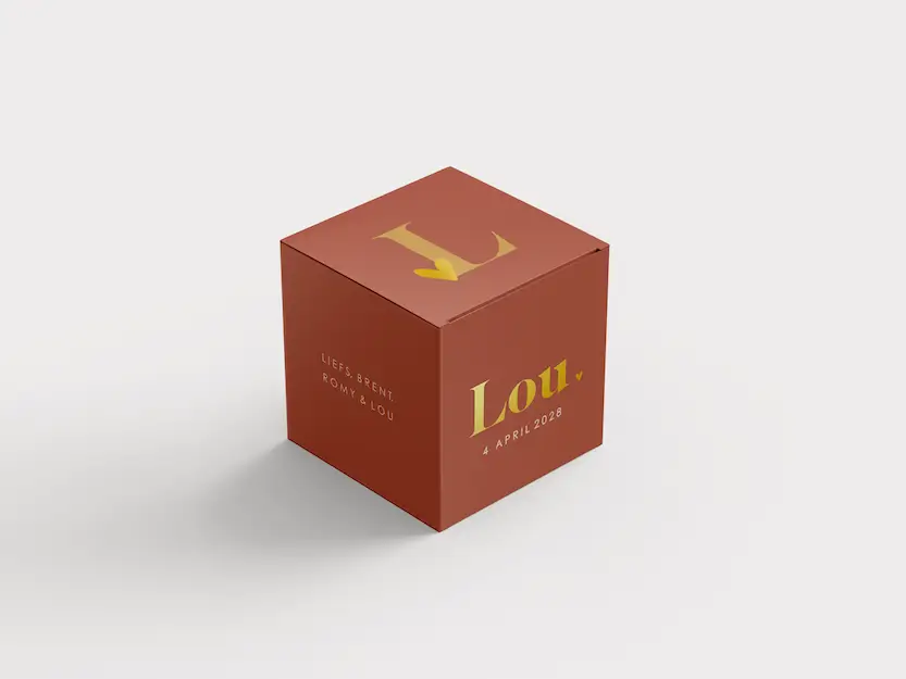 Vierkant doosje Minimalistisch van goudfolie voor unisex