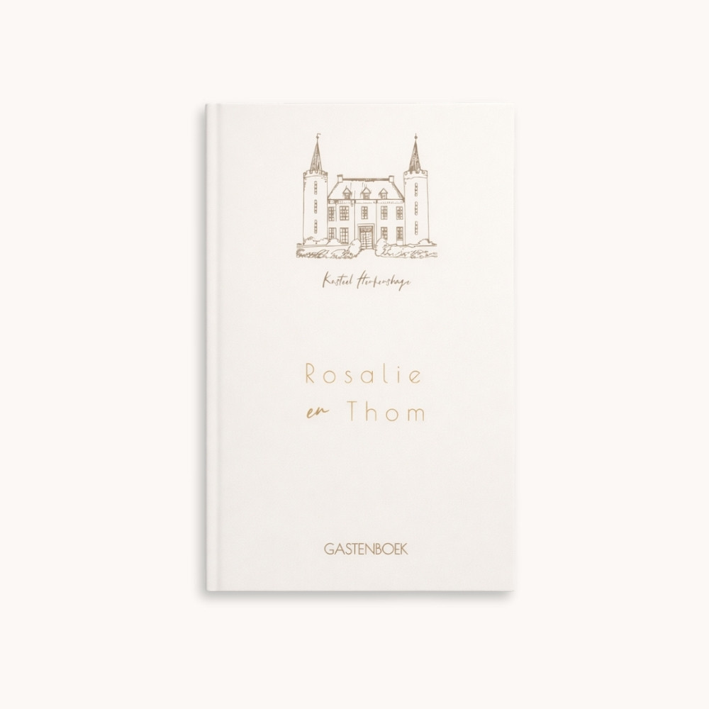 Gastenboek lijntekening trouwlocatie Kasteel Henkenshage