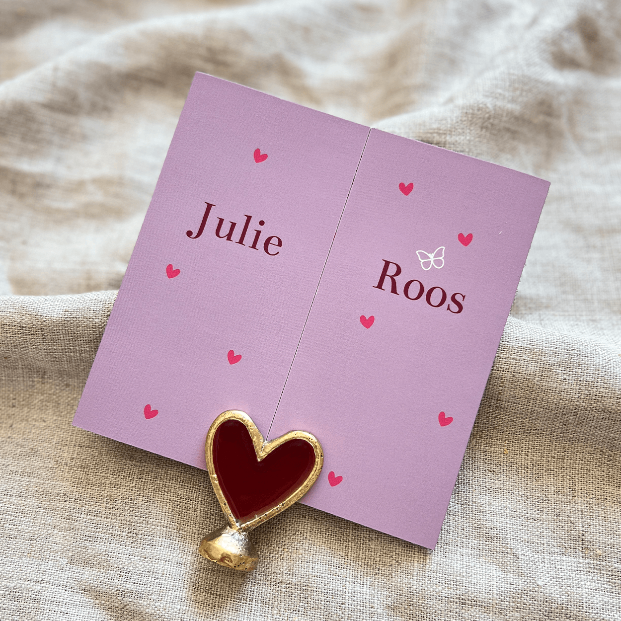 Geboortekaartje tweeling meisjes hartjes lief
