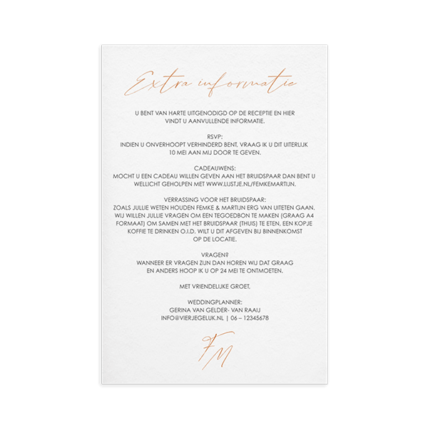 Extra kaartje met koperfolie op kalkpapier