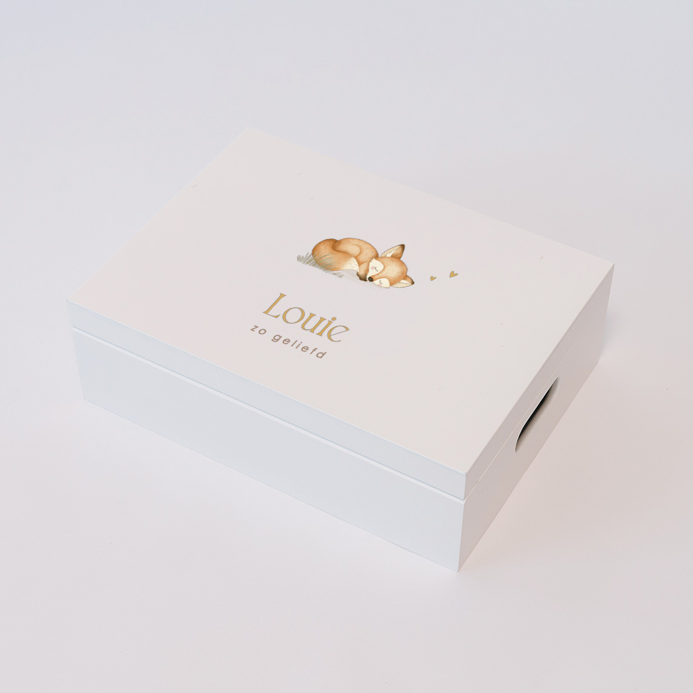 Memorybox met vosje en naam