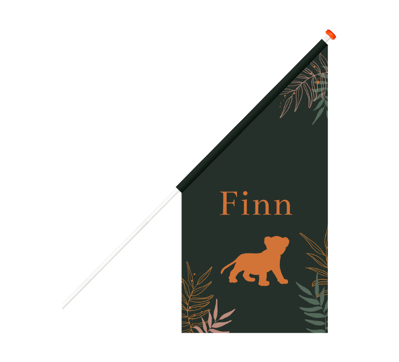 Groene geboortevlag in junglestijl