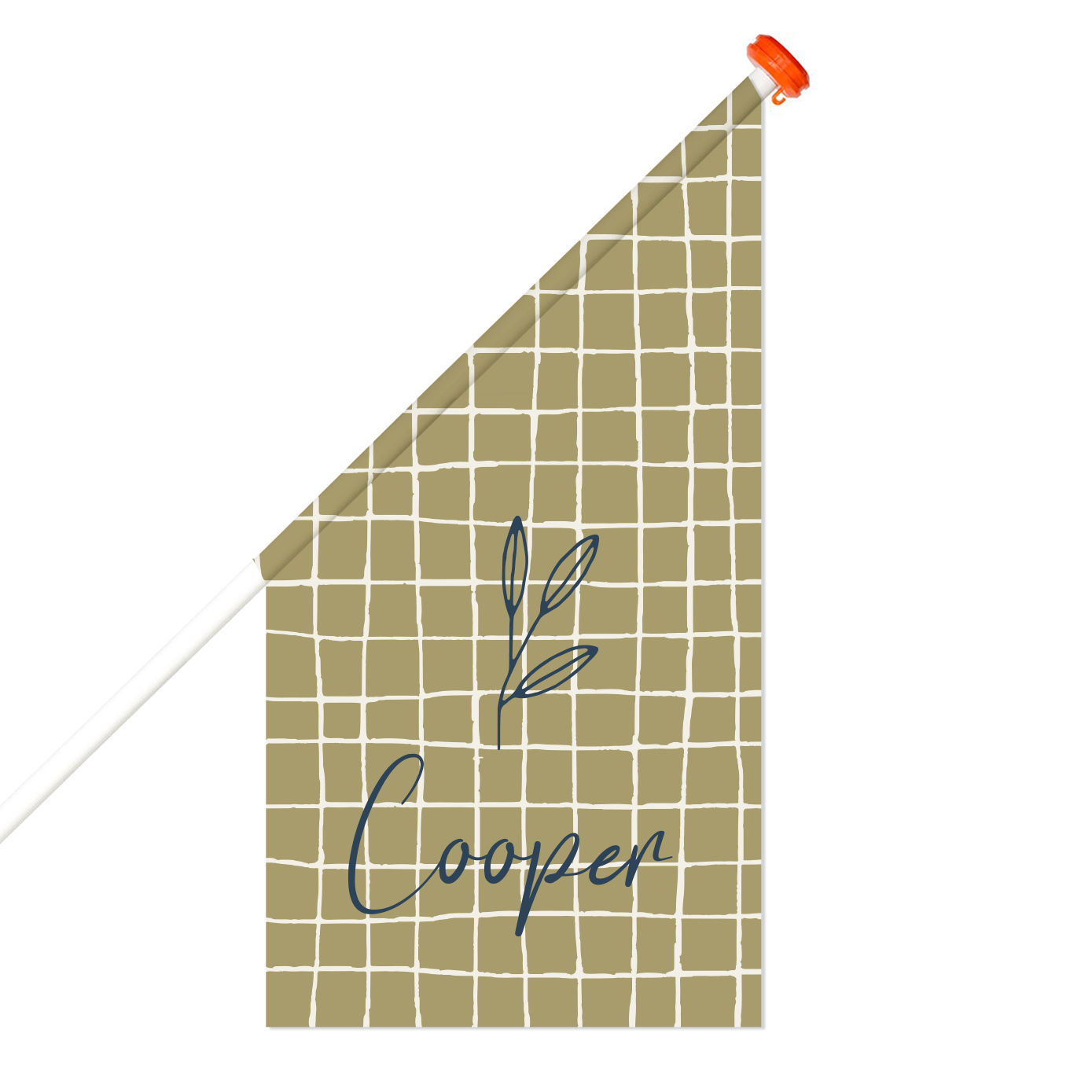 GEBOORTEVLAG RUITJES OUDGROEN EN DONKERBLAUW