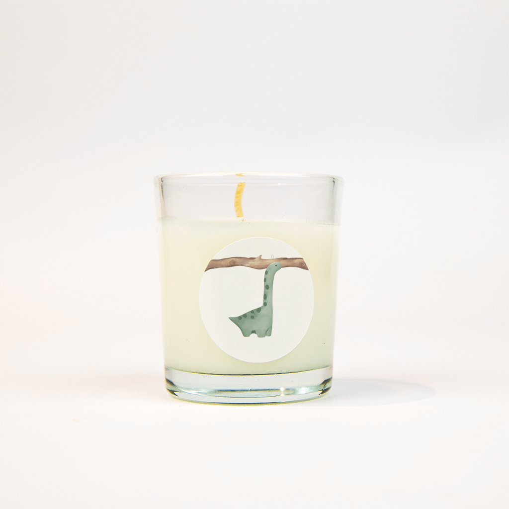 Sticker met een dino en tak op de achtergrond - vel van 20 stickers