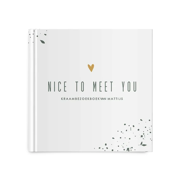 Kraambezoekboek voor jongen met blaadjes