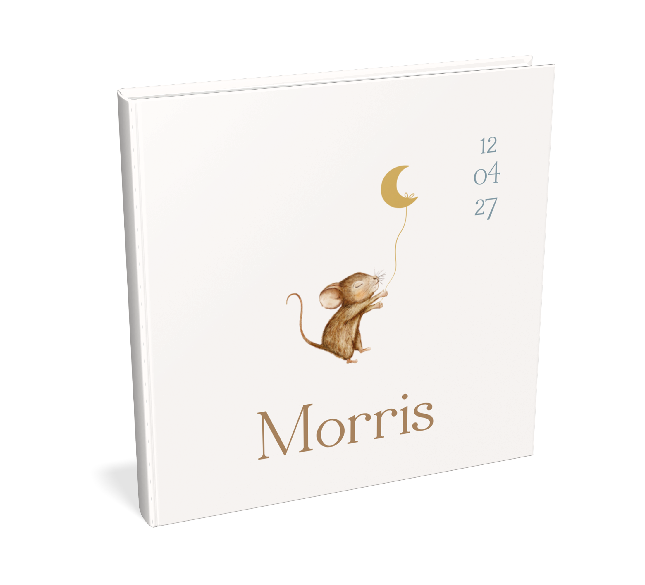 Kraambezoekboek met illustratie muisje en maan