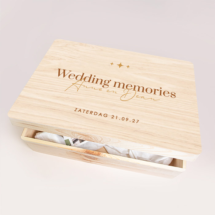 Herinneringsdoos bruiloft in bruin