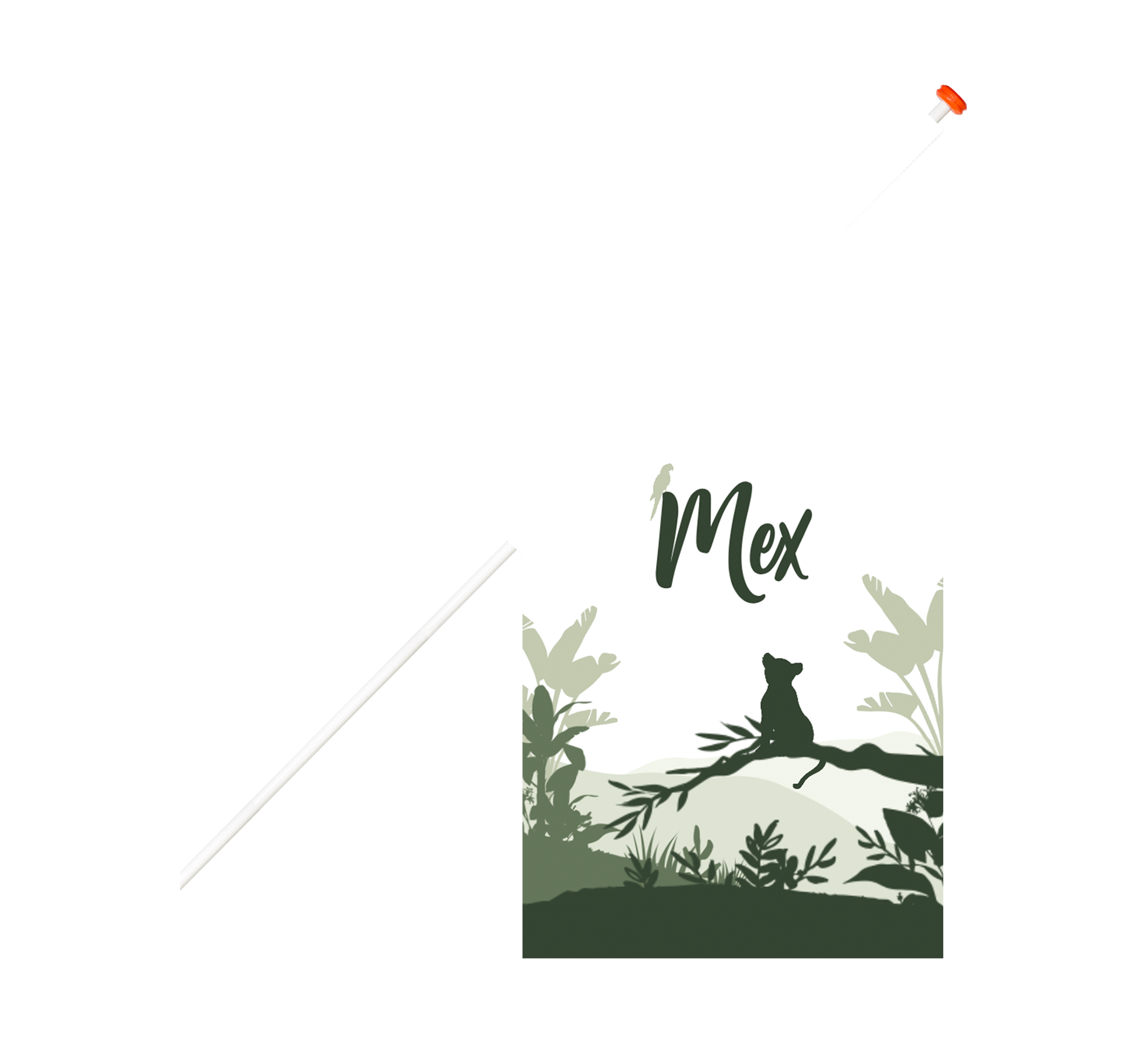 Geboortevlag groen met jungle thema