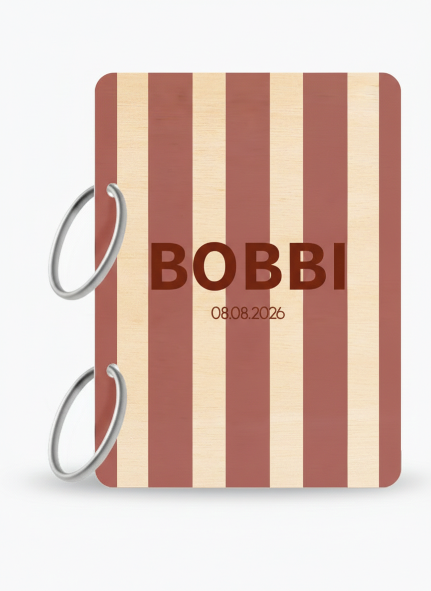 Bewaarbundel geboortekaartjes Streepjes Terra Bobbi