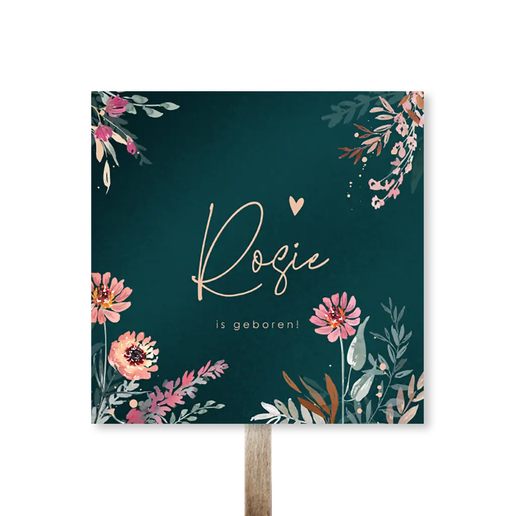 Romantisch tuinbord met bloemen