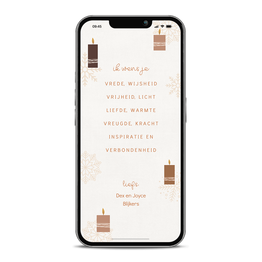 Christelijke digitale kerstkaart met vredeskaarsen