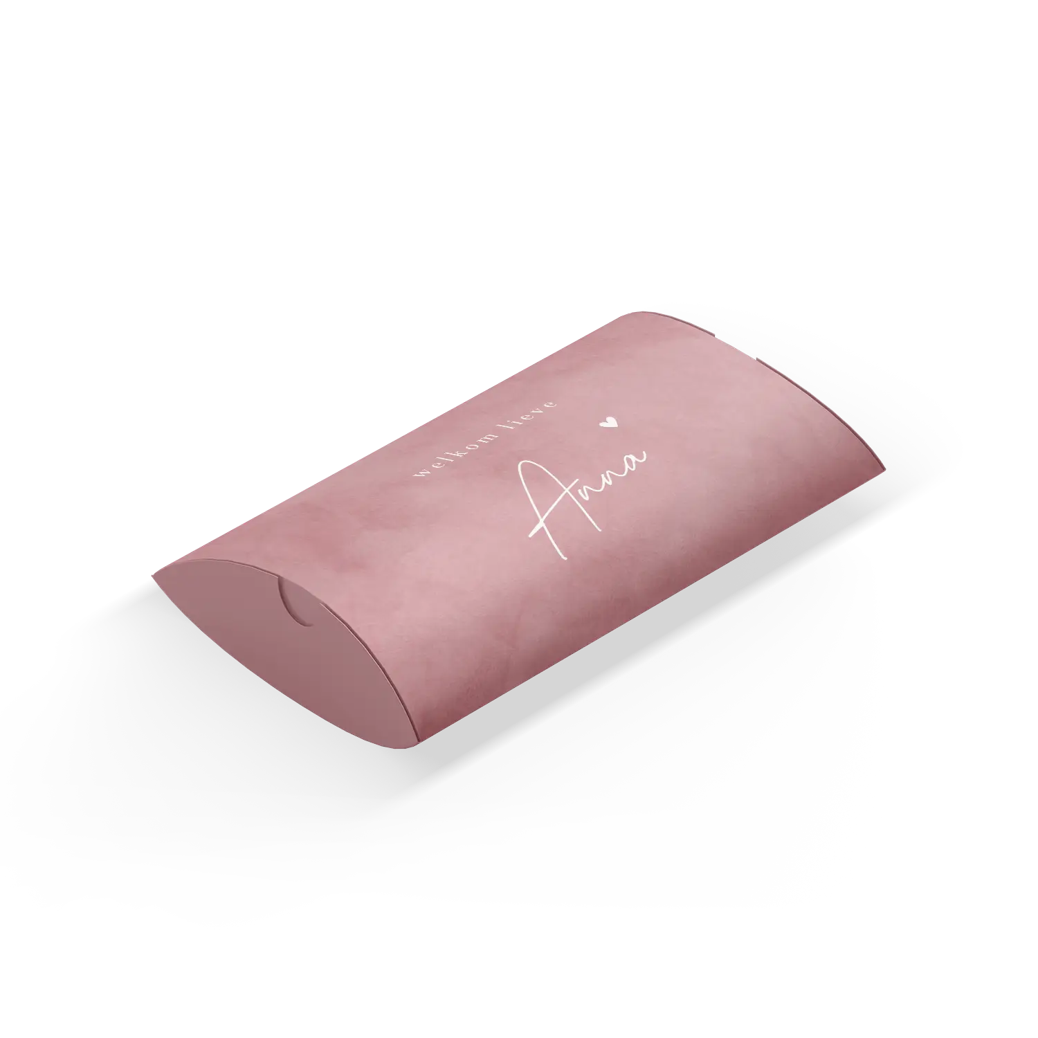 Gondeldoosje roze velvet-look met hartje