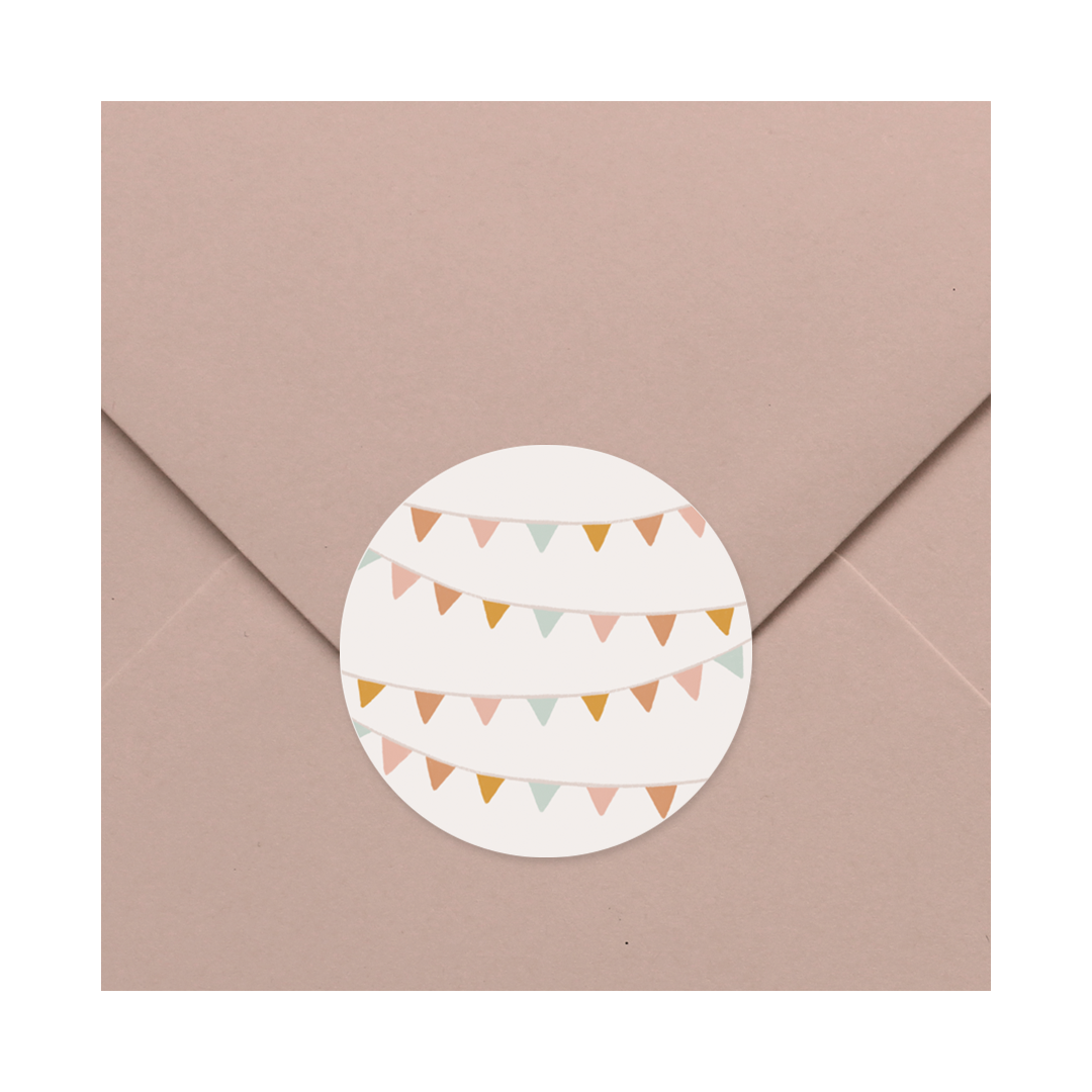 Sluitsticker met slingertjes