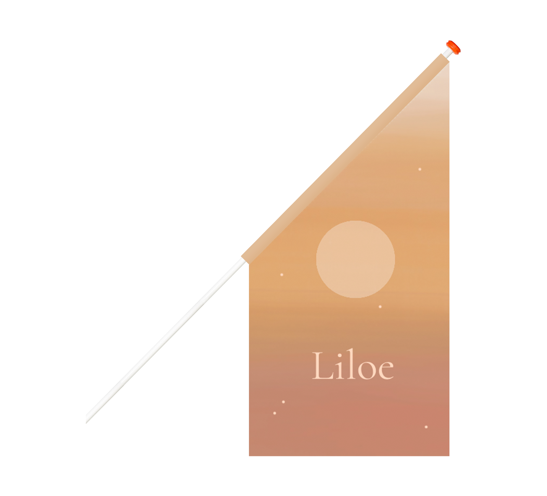 Geboortevlag met aardtinten en maan