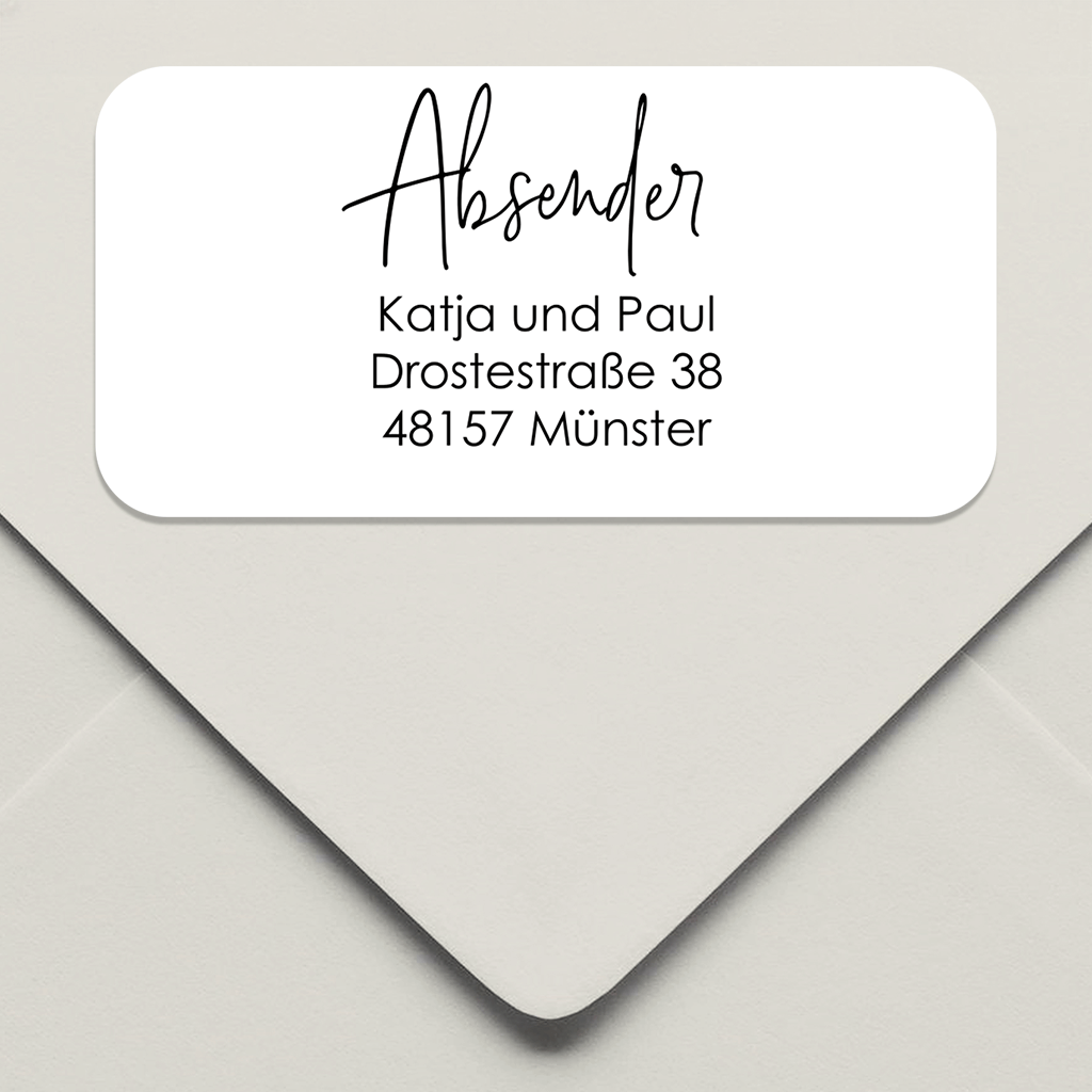 Moderne, schlichte Absenderaufkleber 50x25mm 14 Stück