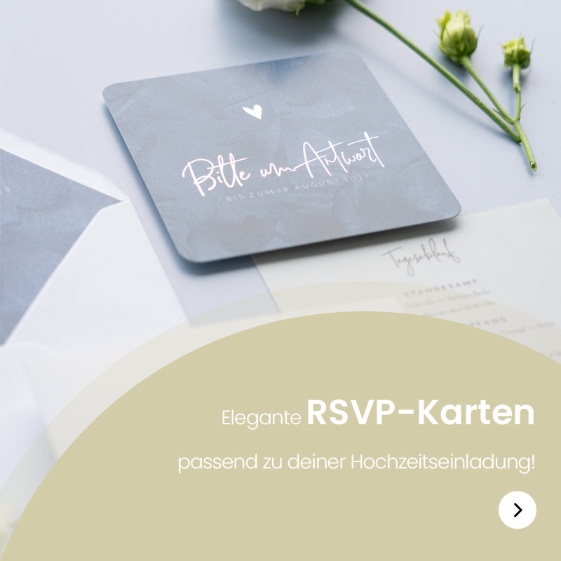 Promo RSVP-Karten Hochzeit