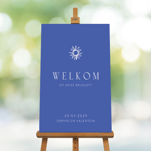 Mediterraans welkomstbord met zon