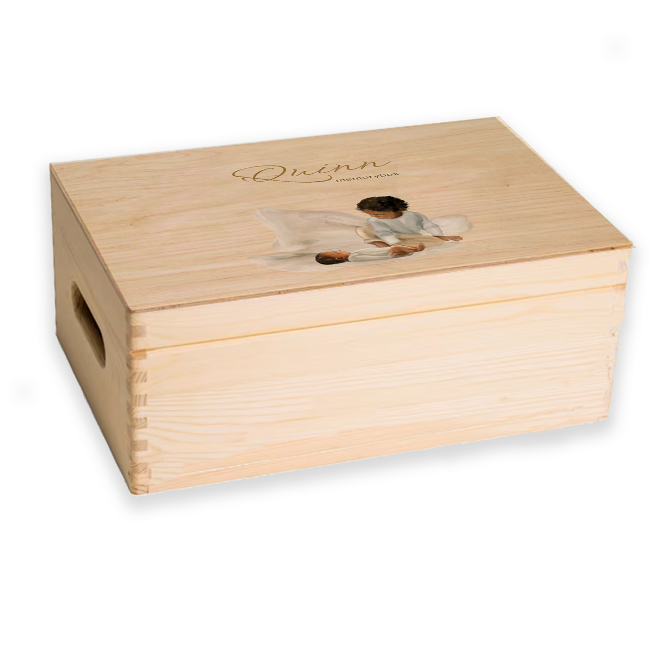 Multicultureel memorybox tweede kindje donkere broer en baby