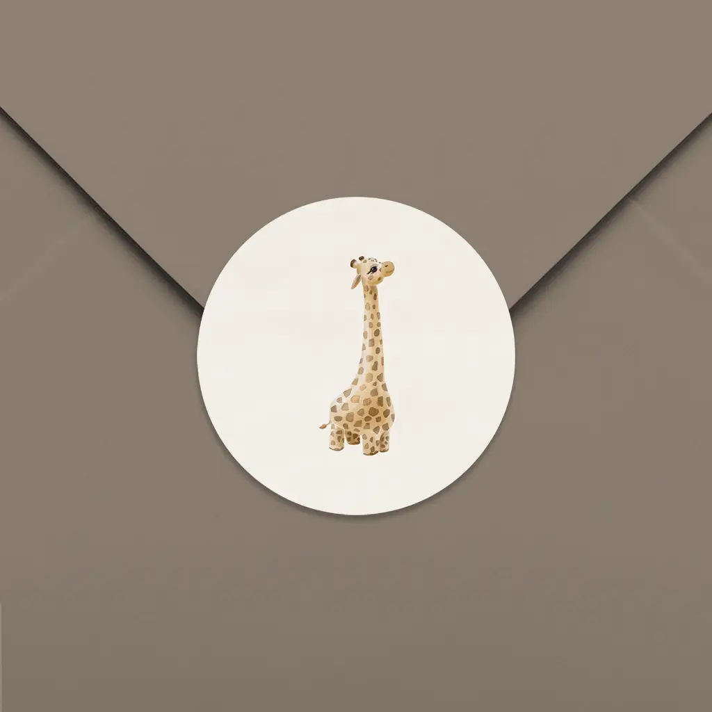 Lieve sluitsticker met giraffe - per 25 stuks