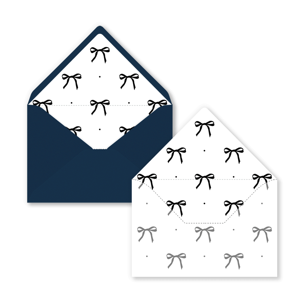 Intérieur d'enveloppe avec noeuds noirs - 12 * 18 cm