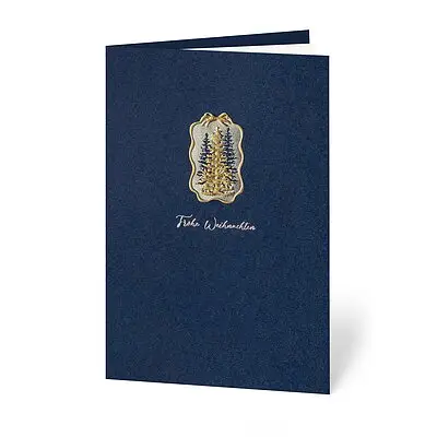 Geschäftliche Weihnachtskarte Baum-Ornament in Goldfolienprägung