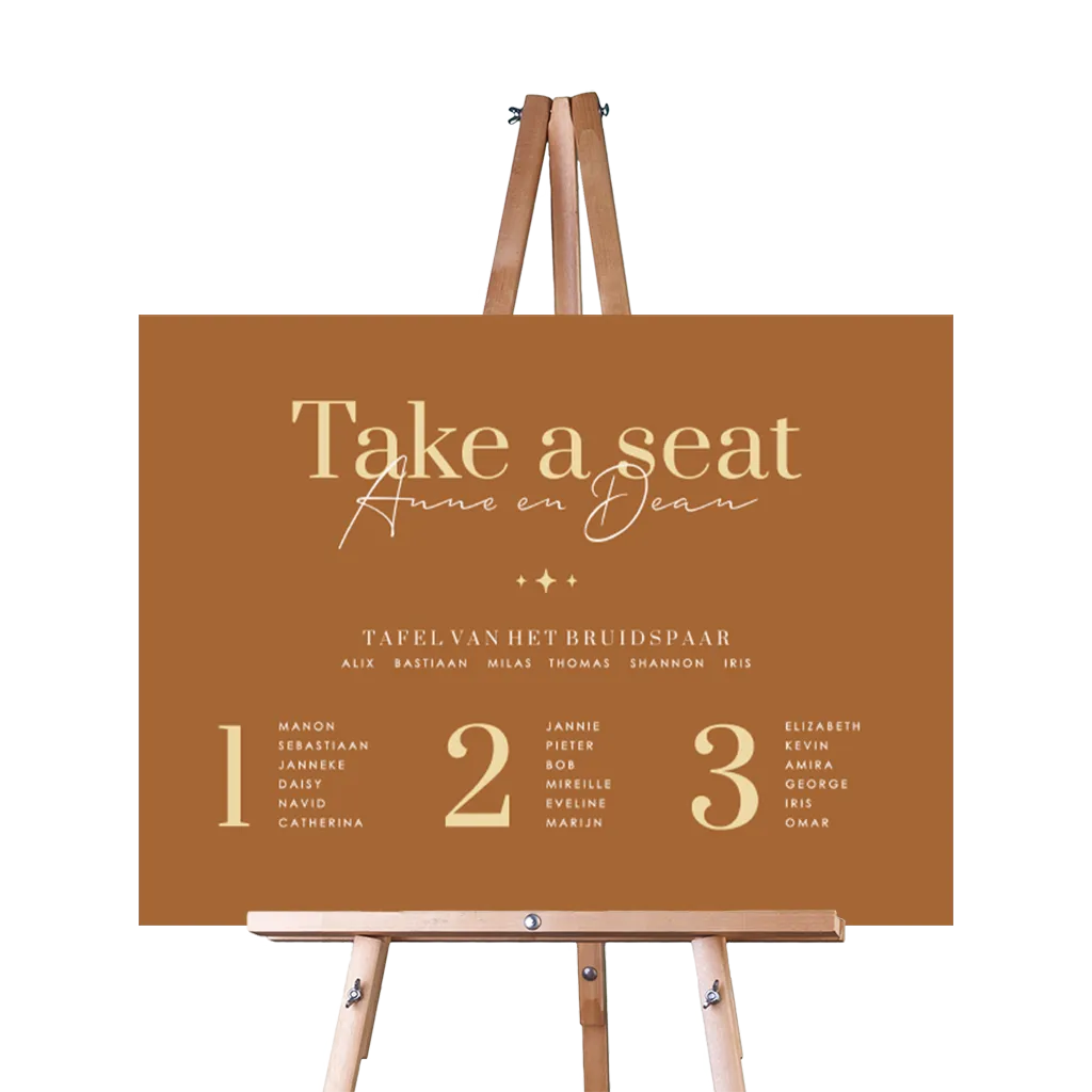 Tafelschikkingsbord bruiloft in bruin