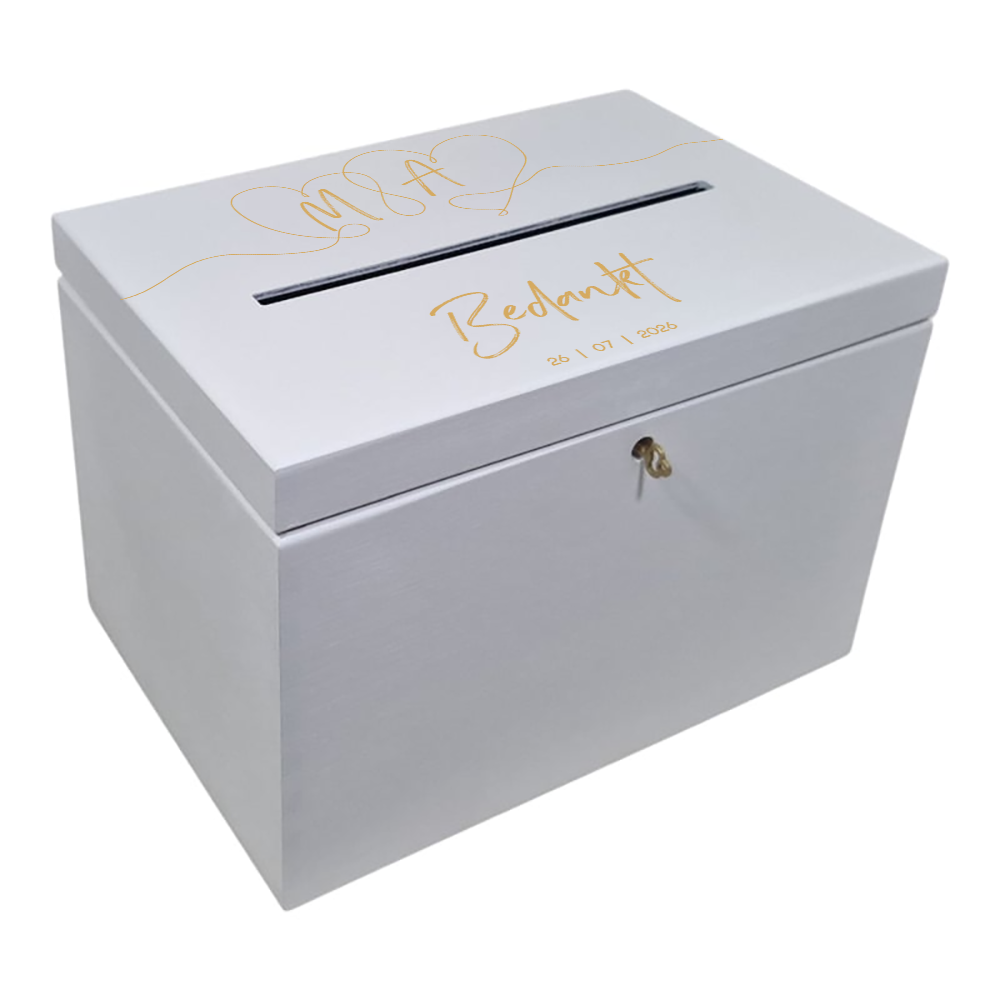 Enveloppenkist of kaartenkist feestje met harten