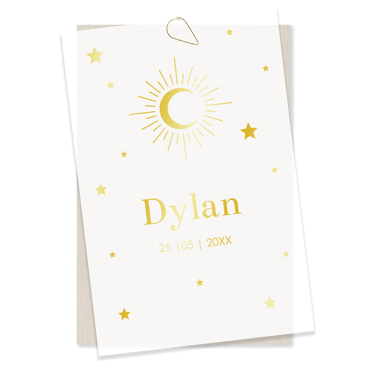 Deel 1 - kalkpapier voorkant maan sterren goudfolie