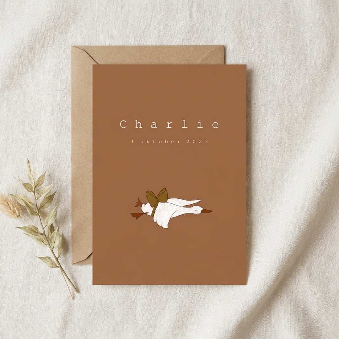 Geboortekaartje illustratie gans