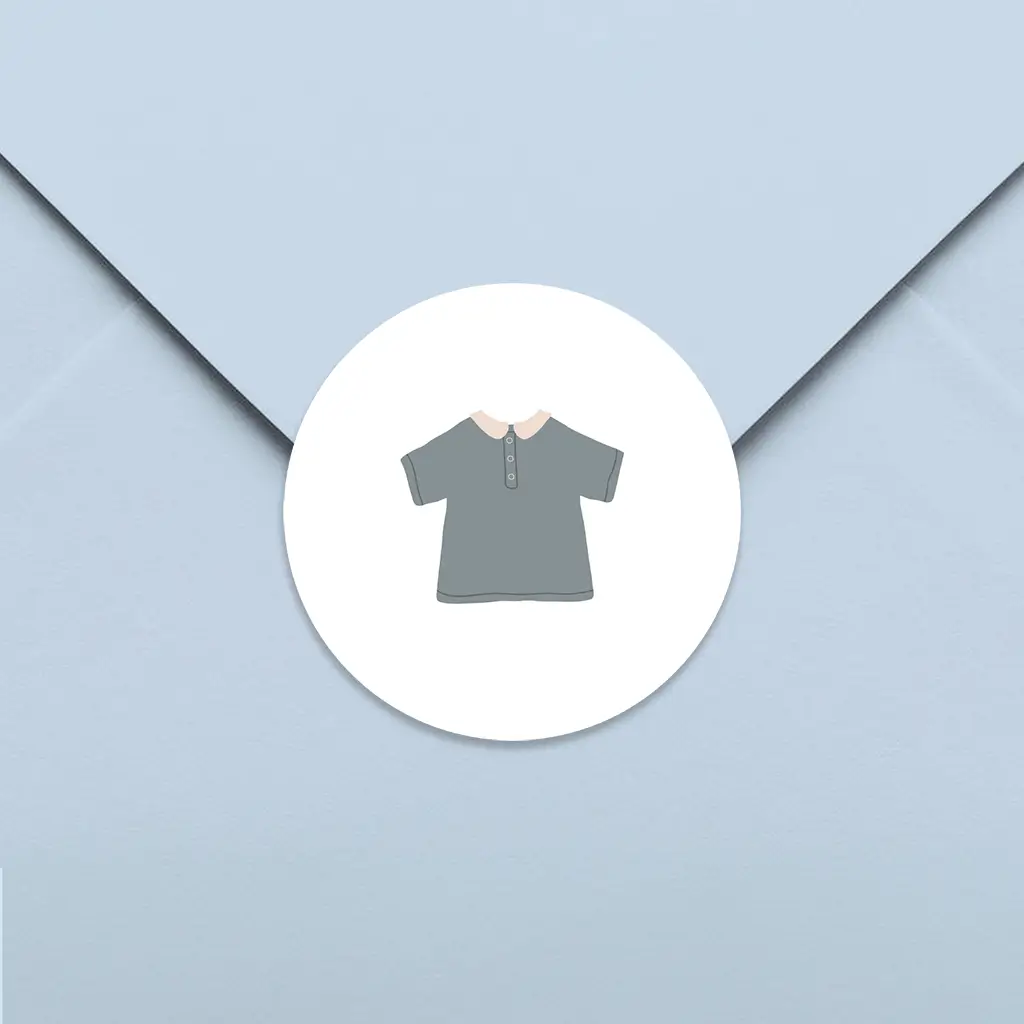 Sluitsticker wit met blauw kleertje - per 25 stuks