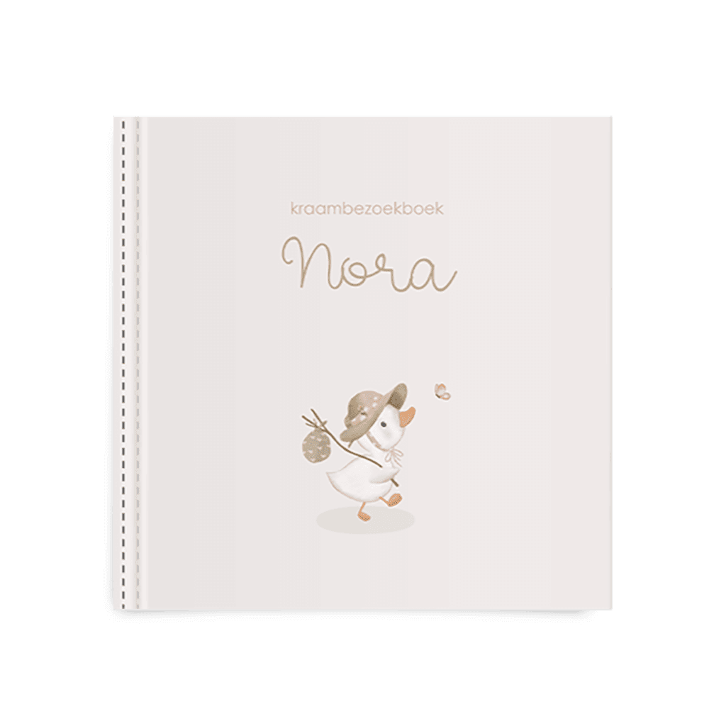 Kraambezoekboek met eendje en vlinder