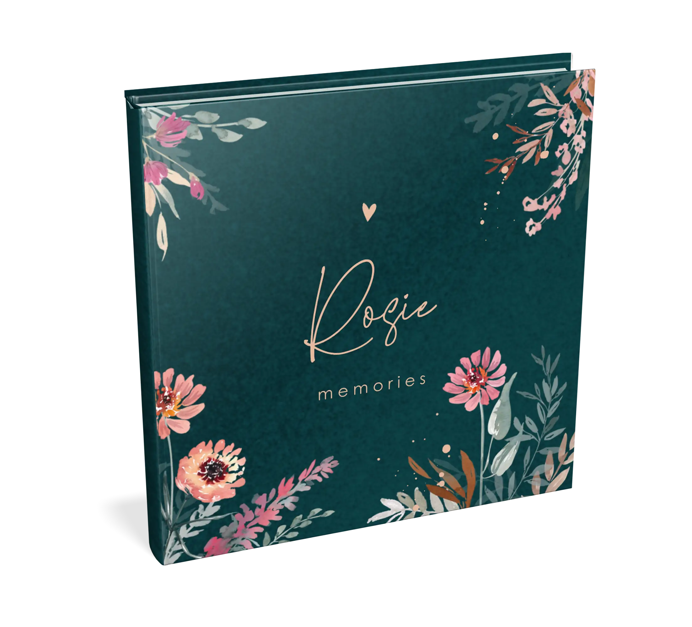 Kraambezoekboek blauw met romantische bloeemn