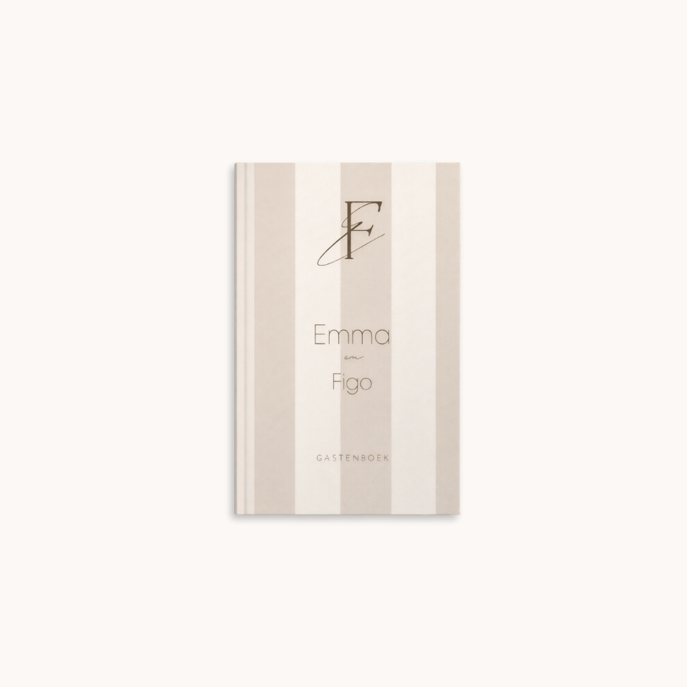 Gastenboek beige trouwlogo