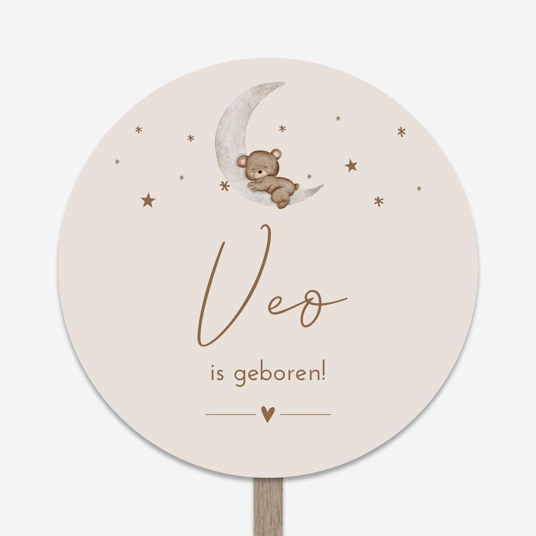 Tuinbord Maantje Teddy Beertje Sterretjes