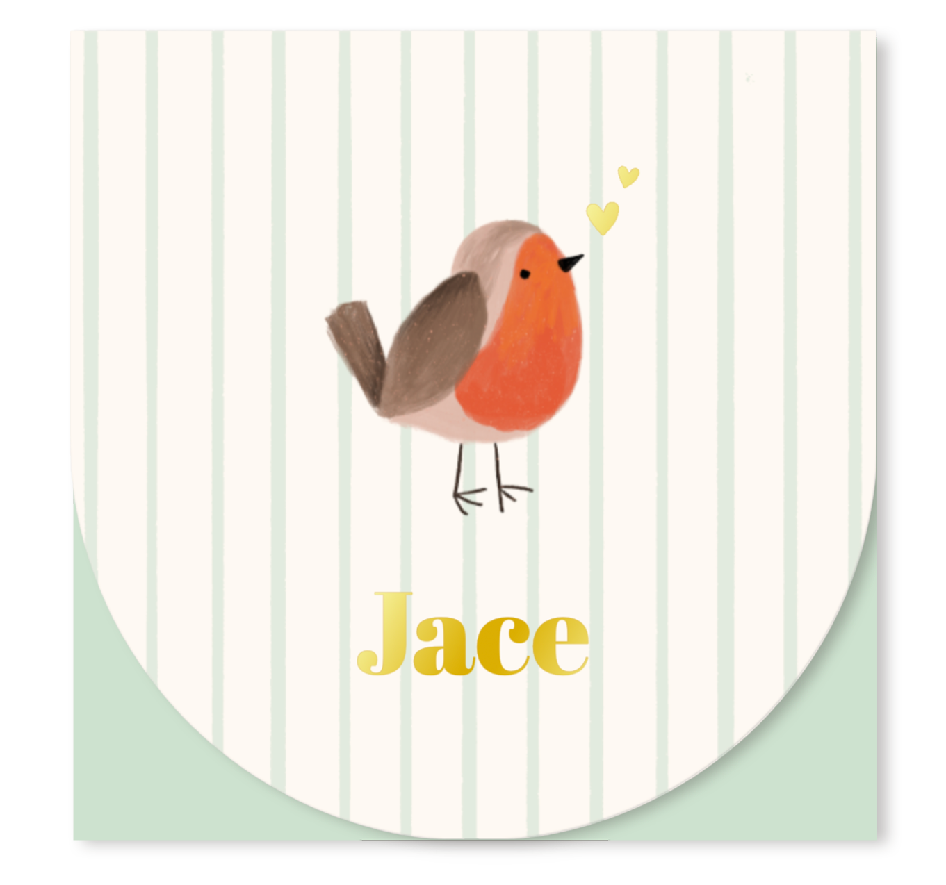Dubbel geboortekaartje 'Jace' met ronde onderkant | Roodborstje