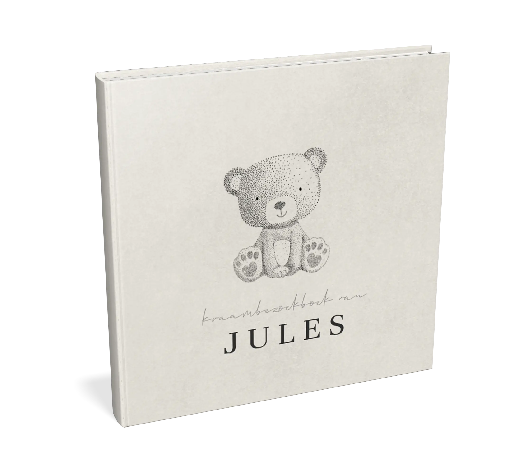 Kraambezoekboek met handgetekende beertje