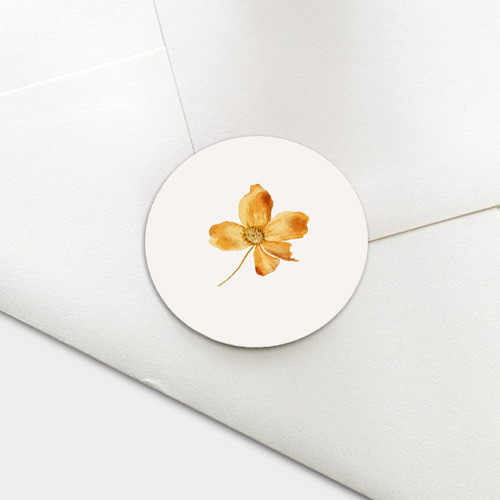 Sluitzegel met aquarel bloem