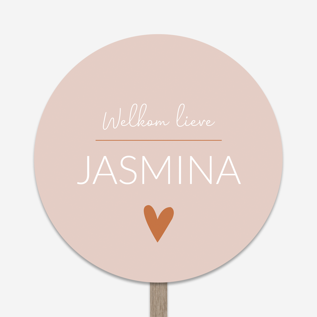 Tuinbord Rond Roze Hartje Strak