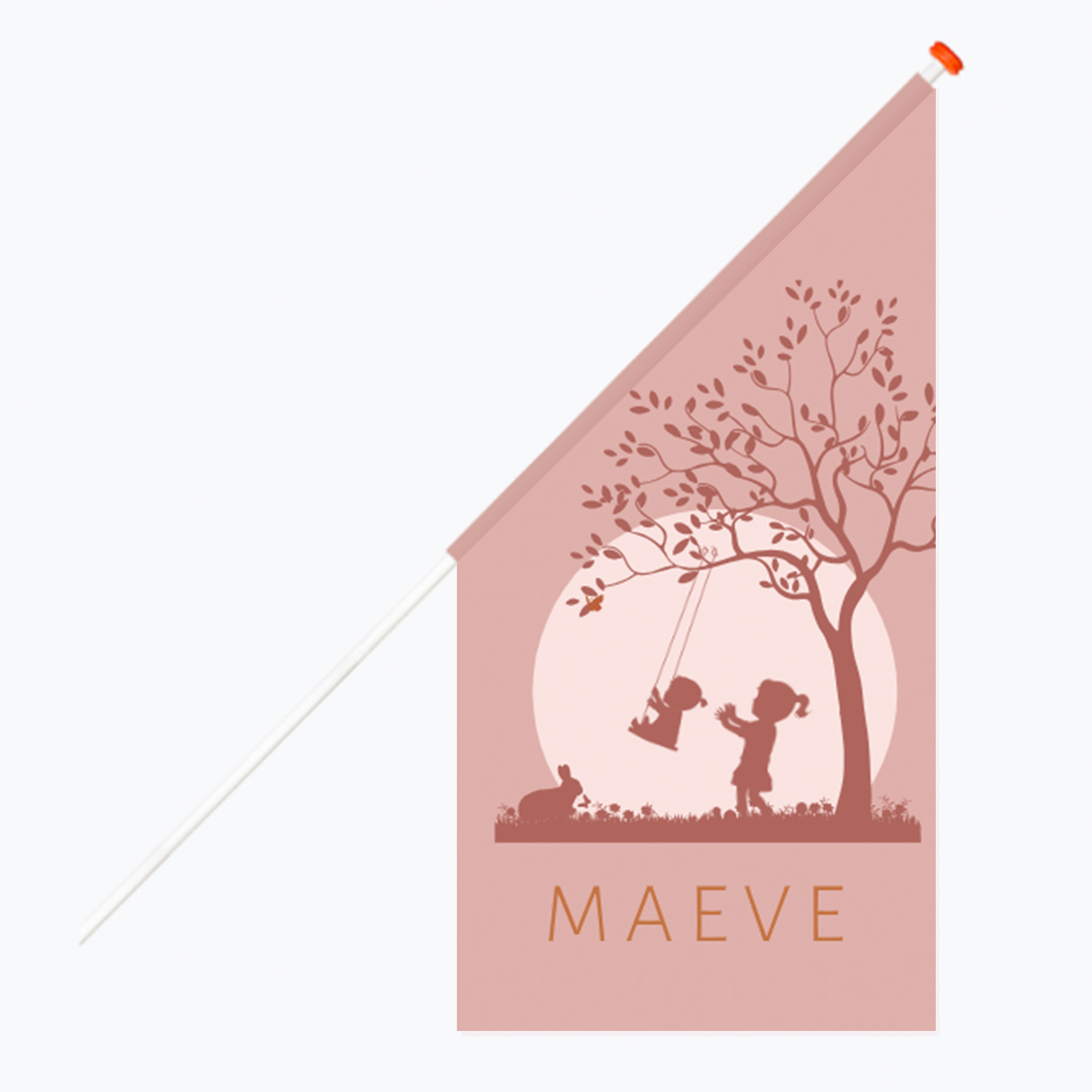 Geboortevlag groot met schommel meisje