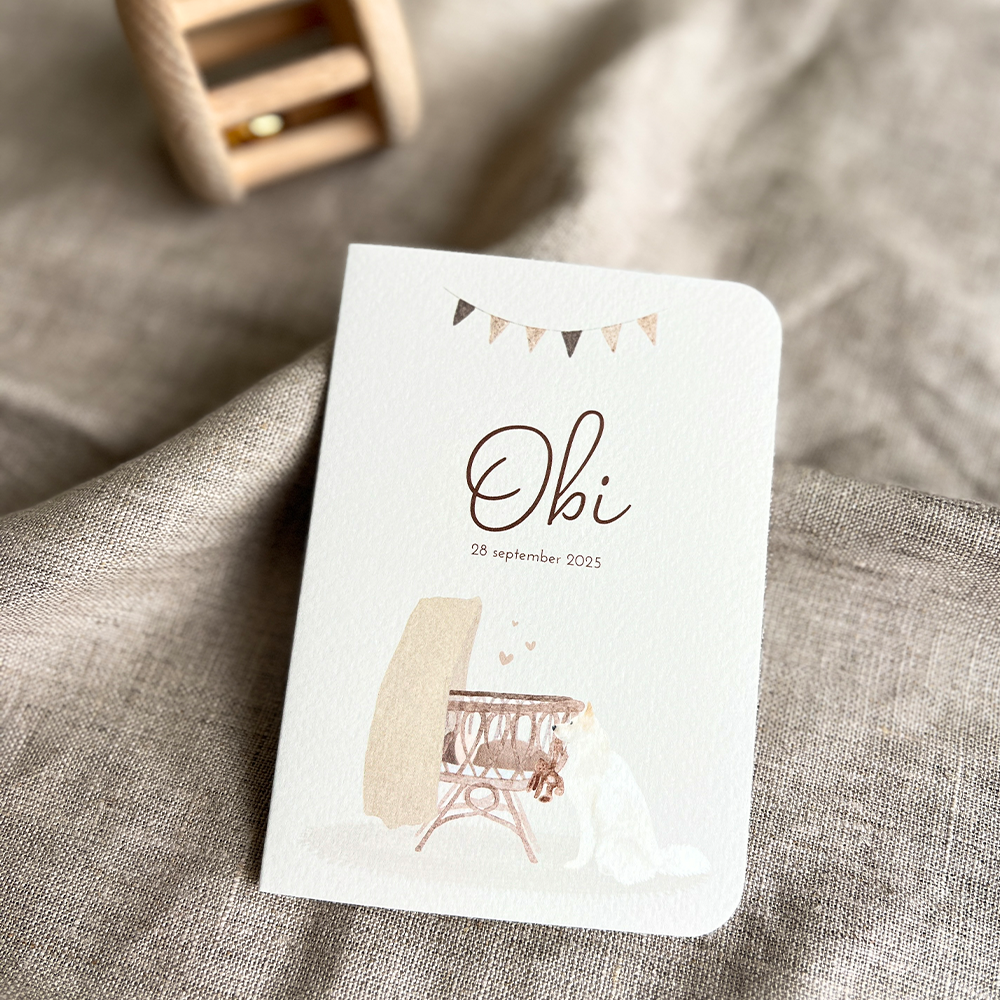 Geboortekaartje Jongen Hond Wieg